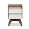Baxton Studio Hildon Mid-Century White and Walnut Wood 2-Drawer Storage Nightstand 136-7493 - alternate 6